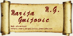 Marija Gmijović vizit kartica